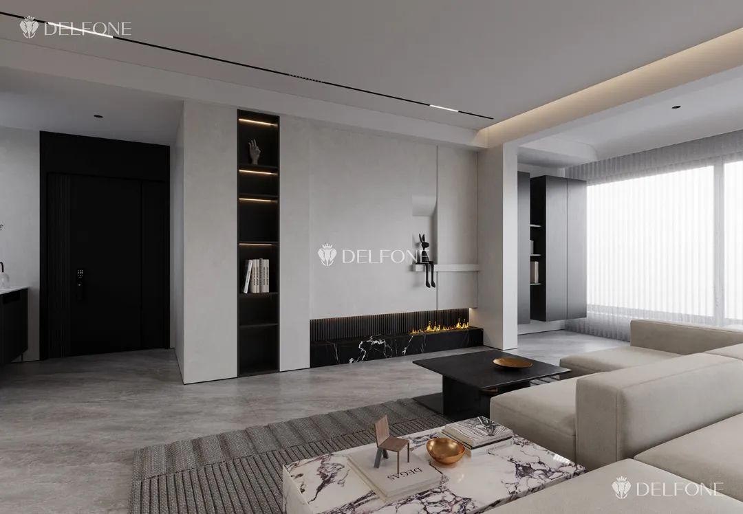 DELFONE案例分享 | 163㎡現(xiàn)代極簡風(fēng)，巖繹不一樣的美
