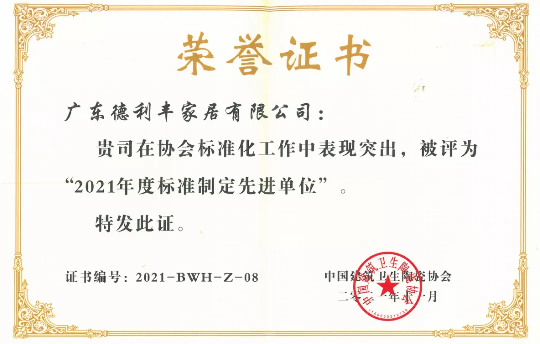再鑲榮耀 | 德利豐為巖板標準起草作貢獻，榮膺“2021年度標準制定先進單位”(圖5)